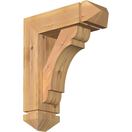 Olympic Arts And Crafts Smooth Bracket W/ Offset Brace, Western Red Cedar, 5 1/2W X 16D X 20H